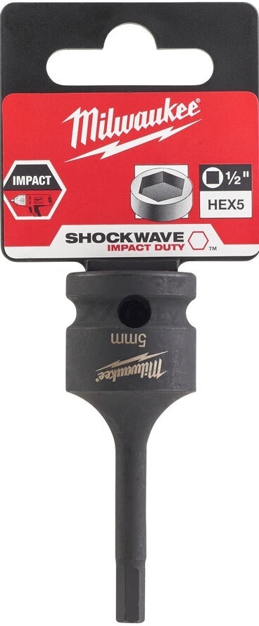 Головка ударная 1/2 с насадкой Hex 5 мм MILWAUKEE Shockwave (4932478063) - Фото 2